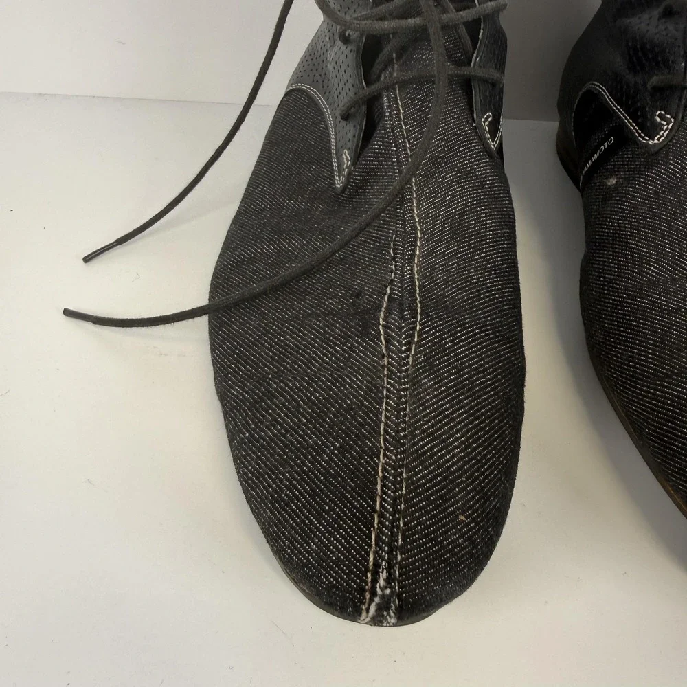 Adidas x Y-3 Yohji Yamamoto Boots Mens 10.5 Black Leather Denim Chukka Lace Up